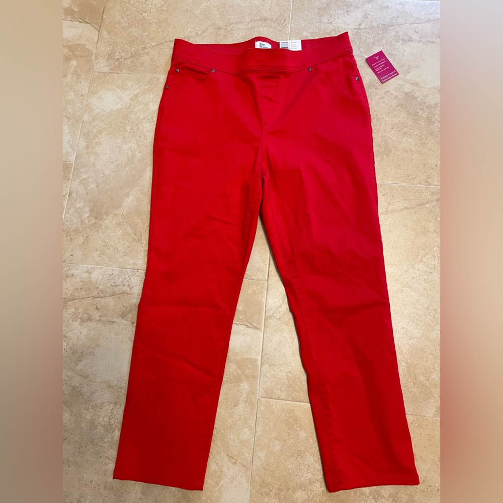 Vibrant Red Pants Kim rogers size 14s NWT